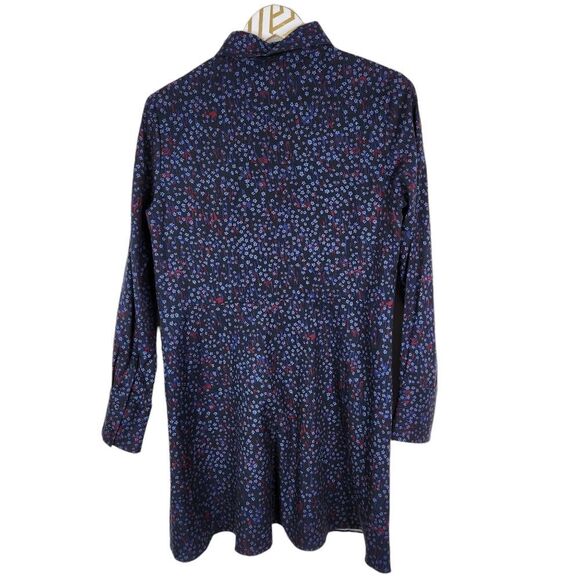 AND OTHER STORIES Dress Womens 8 Blue Floral Fit Flare Shirtdress Long Sleeve - Picture 3 of 10